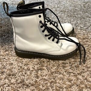 Classic White Boots with Black Laces